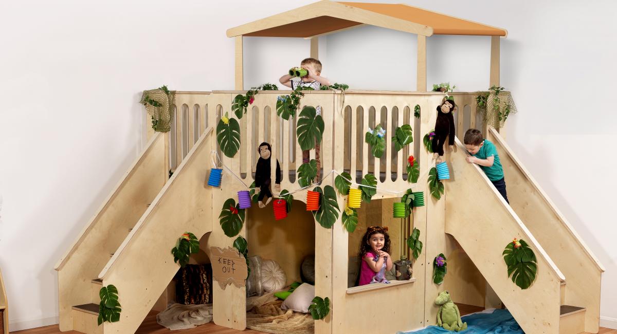 Inspirational Nurseries - Wooden lifestyle jungle play centre for early years.