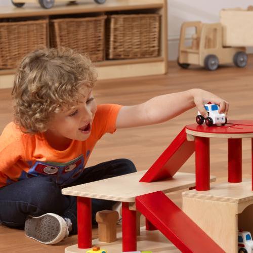 Wooden play equipment - car garage