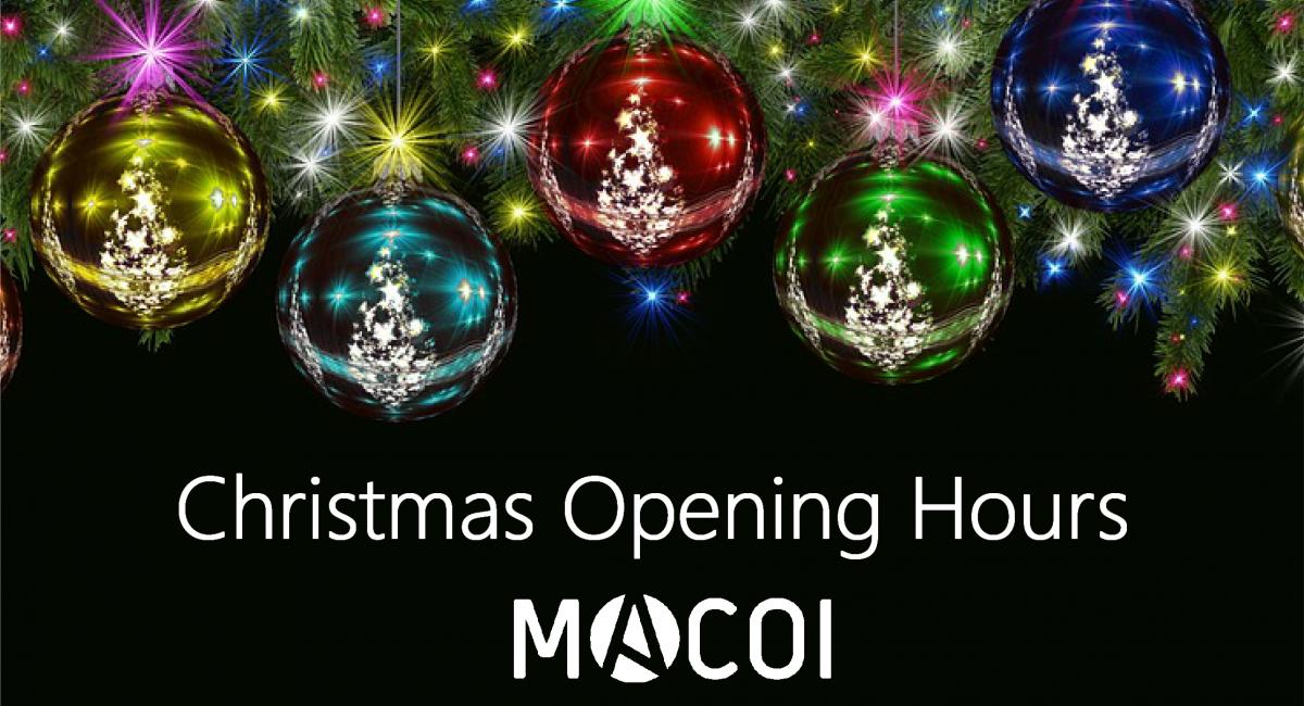 Christmas Opening Hours - Offices and Showroom 2018