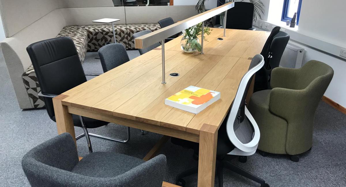 Orangebox - Library Table finished in solid oak.